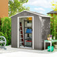 6.5x3.5ft Metal Garden Storage Shed for Outdoor Tool Storage with Double Sliding Doors and Vents, Light Grey