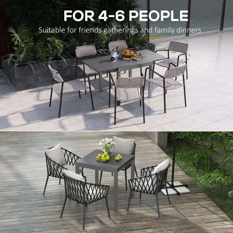 31.5"-63" Extendable Aluminum Outdoor Dining Table