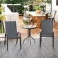 3 Pieces Bistro Set, Small Patio Furniture Set with Stackable Mesh Chairs, Glass Table for Garden, Light Mixed Brown - Dark Grey