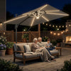10' x 9.7' Dark Grey Offset Cantilever Umbrella with Lights