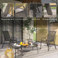 Set of 2 Outdoor Dining Chairs, Stackable Lawn Chairs with High Back, Breathable Mesh Seat for Garden Porch, Black