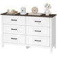 Wide Dresser for Bedroom with 6 Drawers Storage Chest of Drawers for Living Room, Closet, Laundry, Entryway