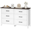 Wide 6-Drawer Bedroom Dresser - White