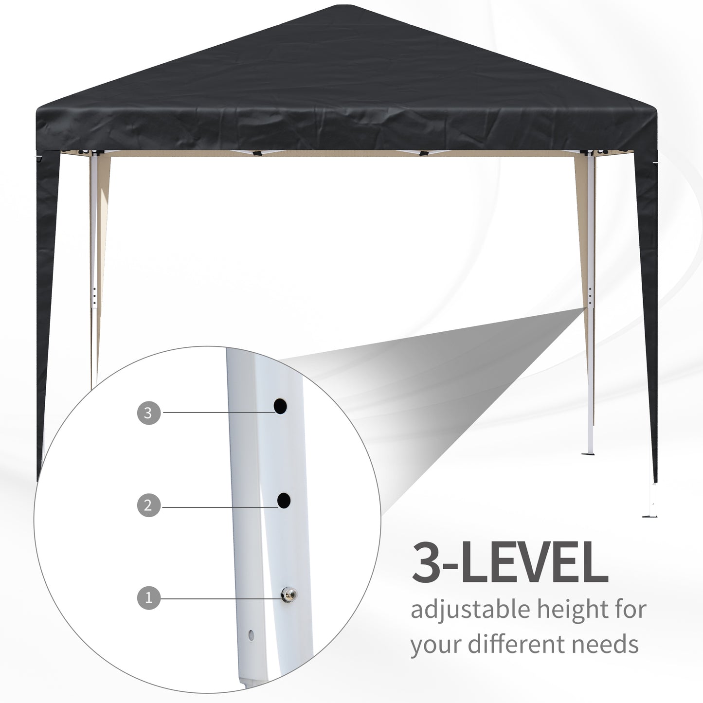 10 x 10ft Folding Pop Up Tent Outdoor Gazebo Canopy with Carrying Bag, Black
