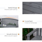 Wooden Bench, Outdoor Bench with Slatted Design, Backrest, Armrests for Garden, Park, Backyard, Grey