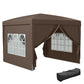 10'x10' Outdoor Pop Up Party Tent Wedding Gazebo Canopy with Carrying Bag (Coffee)