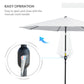 10' x 8' Round Market Umbrella, Patio Umbrella with Crank Handle and Tilt, Outdoor Parasol for Garden, White