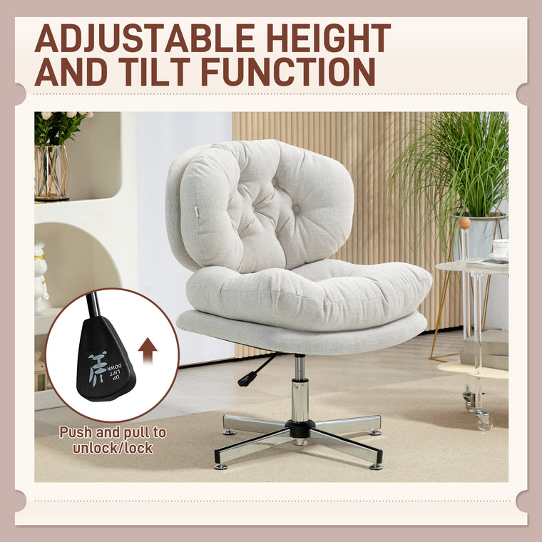 Armless Office Chair with Adjustable Height