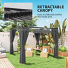 10' x 10' Dark Grey Retractable Pergola with Sidewalls