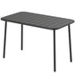 47" x 28" Outdoor Dining Table for 4, Rectangular Patio Table with Slatted Top and Rounded Edges, Grey