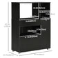 Compact Kitchen Pantry Buffet Server Hutch Storage Cabinet with Microwave Oven Stand Drawer and Shelves, Black