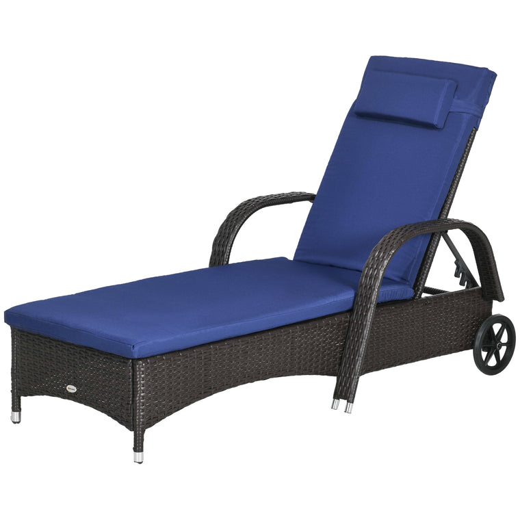 5-Level Adjustable Deck Lounge Chair with Headrest