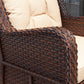 PE Rattan 360° Swivel Patio Chair with Cushion, Dark Grey