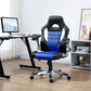 Racing Gaming Chair PU Leather Office Chair Executive Computer Desk Chair with Adjustable Height, Flip Up Armrest, Swivel Wheels, Blue
