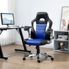 Racing Gaming Chair PU Leather Office Chair Executive Computer Desk Chair with Adjustable Height, Flip Up Armrest, Swivel Wheels, Blue