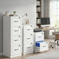 4 Drawer File Cabinet with Lock, Vertical Filing Cabinet with Adjustable Hanging Bars for A4 and Letter Size, White