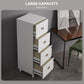 4 Drawer File Cabinet with Lock, Office Filing Cabinet, A4 Letter Size, Hanging File Folders, White