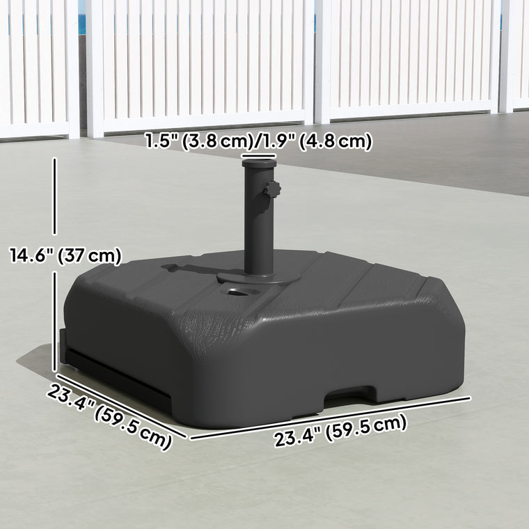 Black Umbrella Base with Wheels & Telescopic Handle