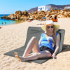 Set of 2 Sun Lounger Beach Mat Folding Lounge Chair Mat with Adjustable Back Steel Frame Head Pillow Carry Bag Grey