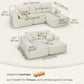 2-in-1 Modular Sectional Sofa, Boneless L Shaped Couch Sofa Bed, Cream White