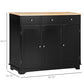 Modern Sideboard, Buffet Cabinet with Storage Cabinets, Drawers and Adjustable Shelves for Living Room, Black
