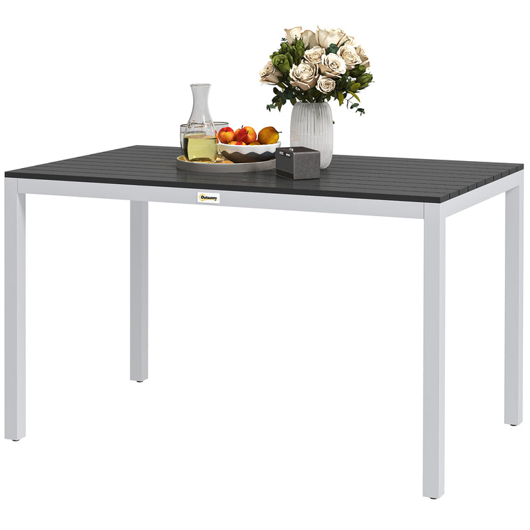 Rust-Resistant Aluminum Dining Table, Slatted Top