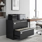 Lateral Filing Cabinet with 2 Drawers, Lockable Steel File Cabinet for A4/Letter/Legal Size Files, Black