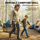 Folding Campfire Grill, 36" x 18" Heavy Duty Carbon Steel Grill Grate with Folding Legs, Black