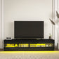 Lighted TV Stand for TVs up to 75", TV Cabinet with Storage for Living Room, High Gloss Black