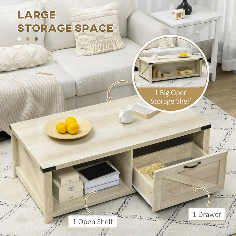 Industrial End Table with Drawer and Shelf