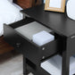 Modern Style Nightstand, Small End Table with Drawer and Storage Shelf for Bedroom, Living Room, Black