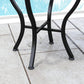 Round Outdoor Table, Patio Bistro Coffee Table with Mosaic Top and Steel Frame for Garden