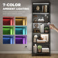 5-Tier Bookshelf, Freestanding Bookcase with LED Lights and Metal Frame for Living Room, Bedroom, Home Office, Black