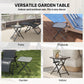 Patio Table, Folding Coffee Table with Tempered Glass Tabletop, Portable Bistro Table for Patio, Backyard