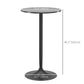 High Top Bar Table, Modern Round Dining Table with Painted Top and Steel Base, Bistro Table for 2 People, Black