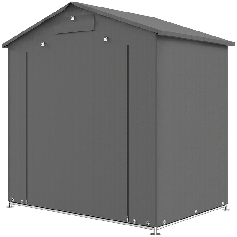 6' x 4' Galvanized Bike Storage Shed with Roll-Up Door and Vents
