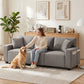 3 Seater Sofa with Storage Pockets, Modern Upholstered Couch with Pocket Springs, Grey