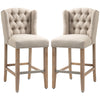 Counter-Height Nailhead Bar Stools Set of 2 - Beige