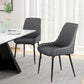 Upholstered Kitchen Chairs, Modern Dining Chairs Set of 2 with Diamond Tufting and Steel Legs for Dining Room, Grey