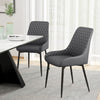 Upholstered Kitchen Chairs, Modern Dining Chairs Set of 2 with Diamond Tufting and Steel Legs for Dining Room, Grey