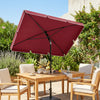 6.5' x 4' Red Aluminum Rectangle Patio Umbrella