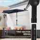 9.8ft Half Umbrella Semi Round Patio Parasol with Crank Handle, Top Vent for Garden, Balcony- NO BASE INCLUDED, Dark Blue