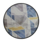 23.6" Round Patio Table, Outdoor Side Table with Glass Printed Top, Multicolour