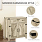 Farmhouse Kitchen Storage Cabinet, Sideboard Buffet Cabinet with 2 Rustic Barn Doors and Drawer, Oak