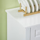 Modern Sideboard Cabinet, Buffet Cabinet with 2 Drawers and Adjustable Shelves, Buffets Tables for Dining Room, White