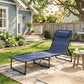 Folding Lounge Chair, Adjustable Chaise Lounge with Headrest, Reclining Lounger Cot for Camping, Hiking, Light Grey