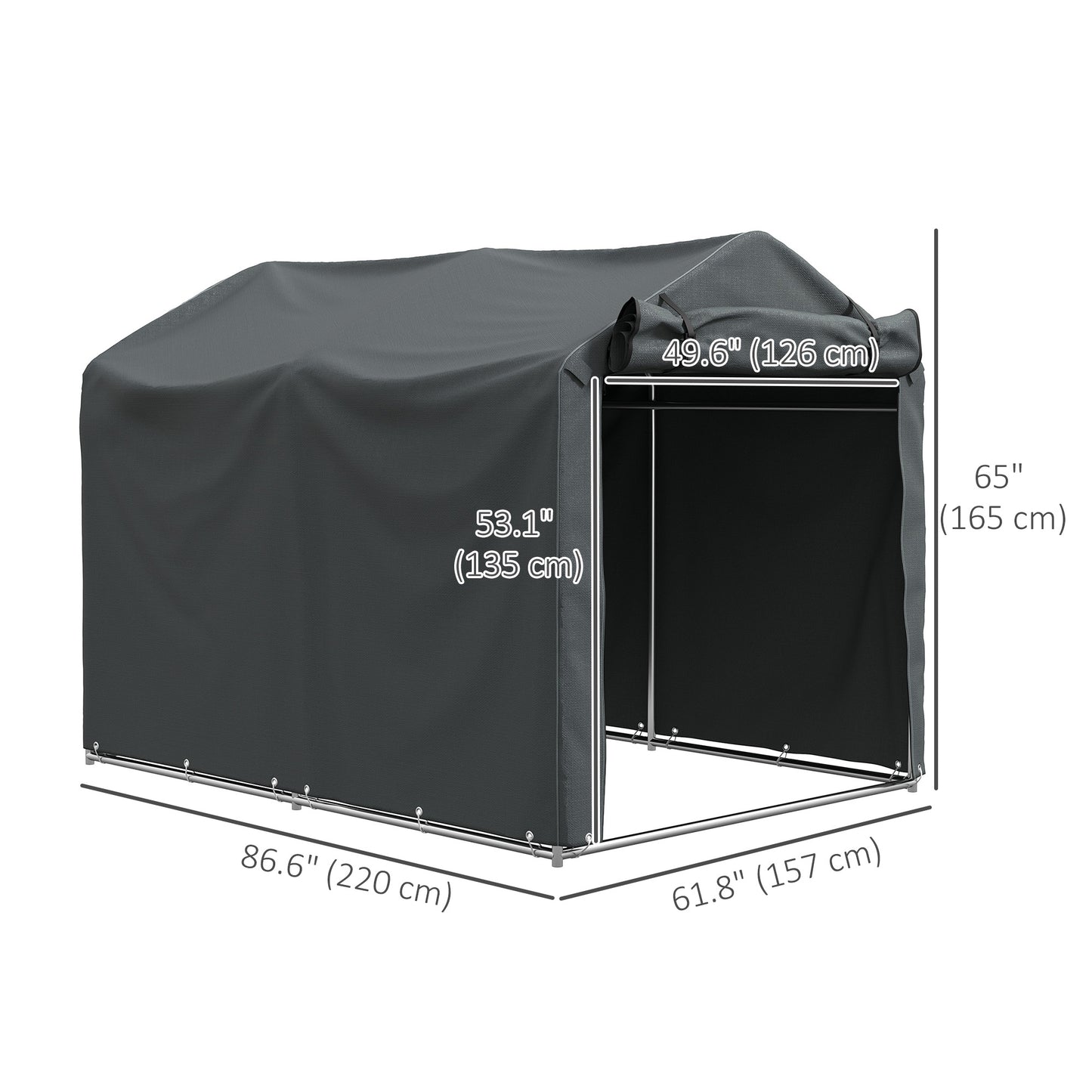 Bike Shed with Roll-Up Door