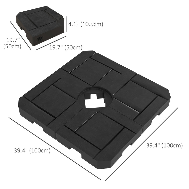 4-Piece HDPE Umbrella Base Weights with Handles