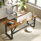 71 Inch Computer Desk, Home Office Desk, Simple Study Writing Table with Adjustable Feet, Modern Style, Brown