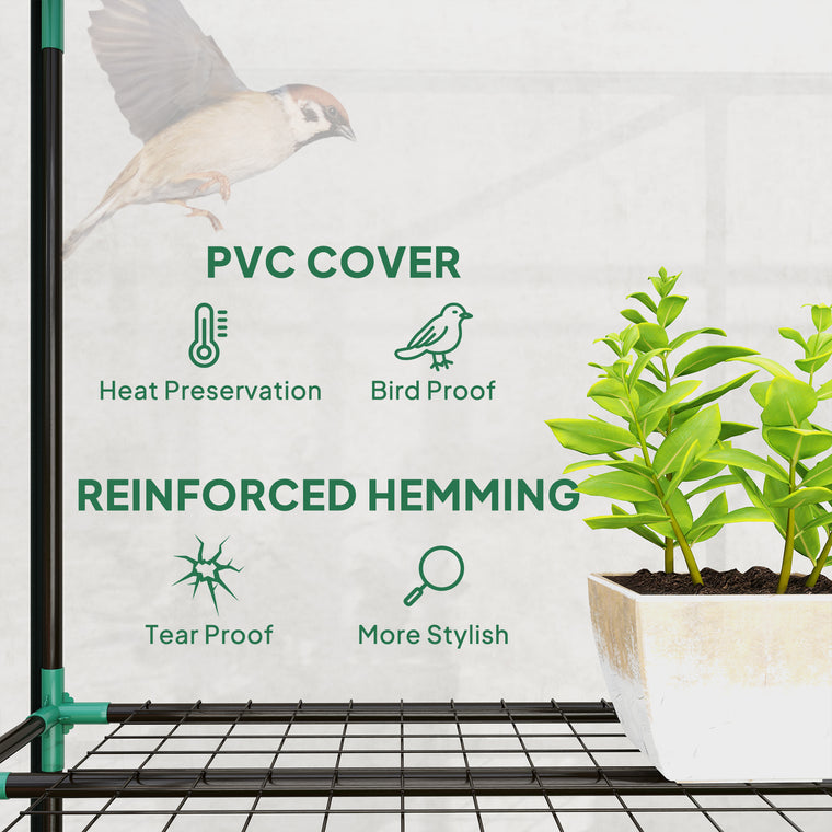 27.25" x 19.25" x 76" Clear 5-Tier Greenhouse with Shelf Clips